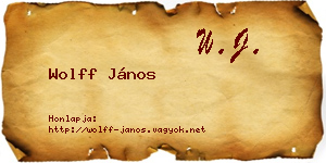 Wolff János névjegykártya