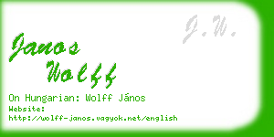 janos wolff business card